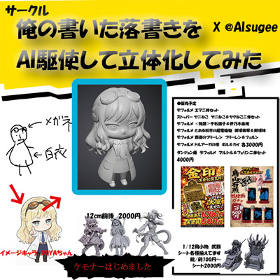 俺の落書きをAI駆使して立体
